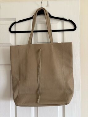 Borse in Pelle Taupe Leather Tote Bag - Everyday Carry